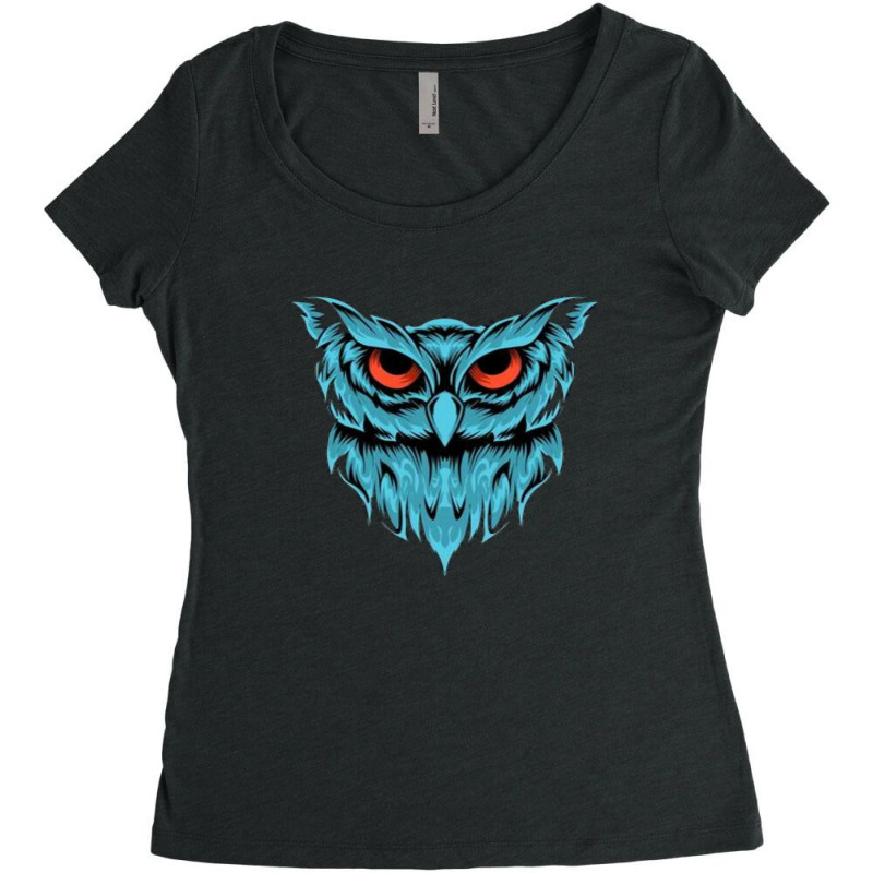 Owl Women's Triblend Scoop T-shirt by Mubin | Artistshot