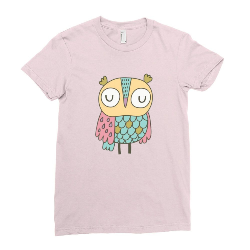 Owl Ladies Fitted T-Shirt by Mubin | Artistshot