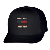 Brandenburg Last Name Surname American Flag Family T Shirt Trucker Cap | Artistshot