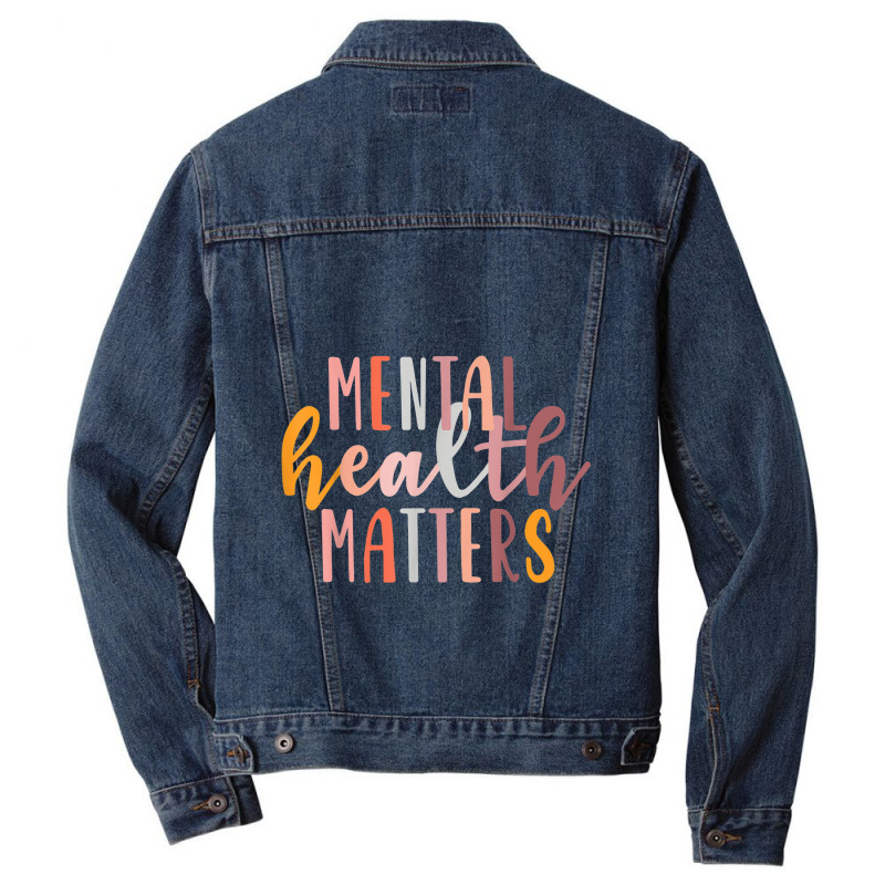 Mental Health Matters Human Brain Illness Awareness Men Denim Jacket | Artistshot