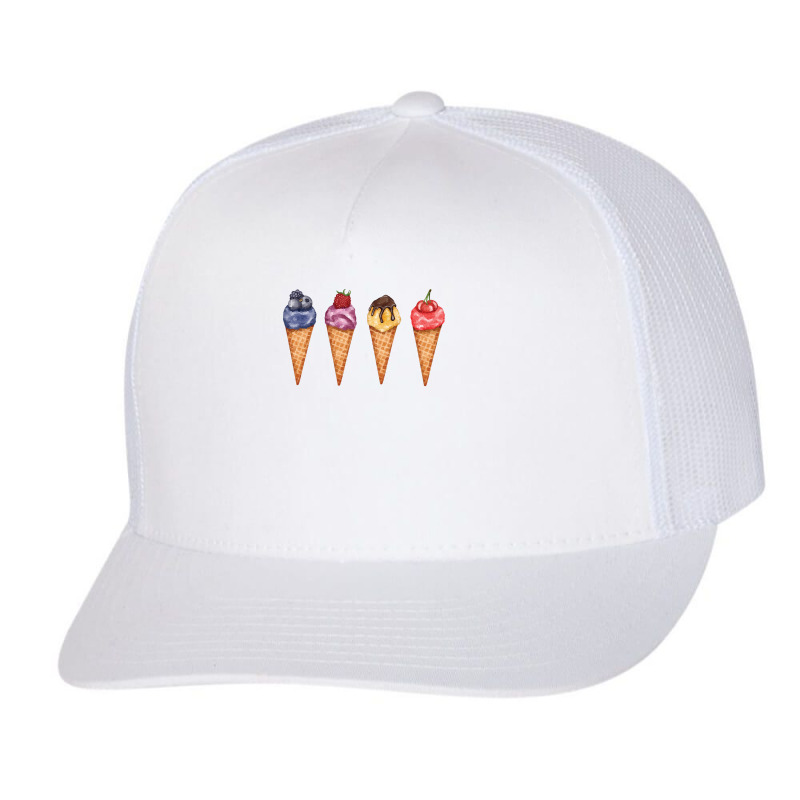 Assorted Ice Cream Cones T  Shirt Assorted Ice Cream Cones Set   Blueb Trucker Cap by thymeartiste | Artistshot