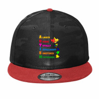 Autism Awareness Acronym Puzzle Piece Support Camo Snapback | Artistshot