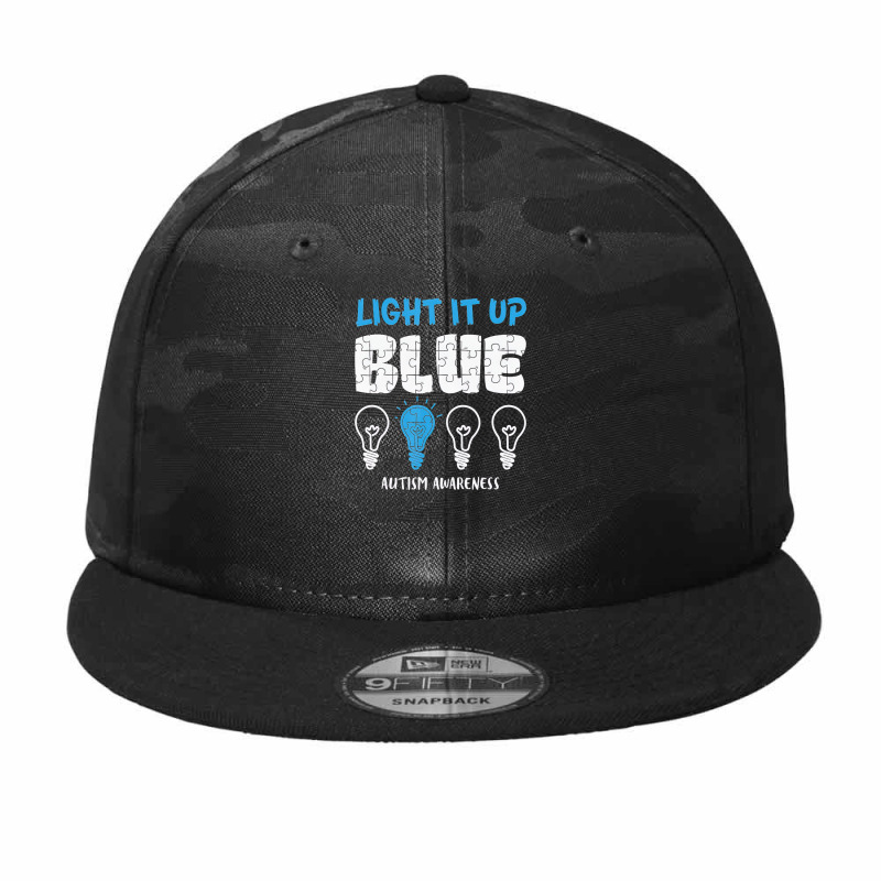 Autism Awareness Light It Up Blue Camo Snapback by JaralJiron | Artistshot