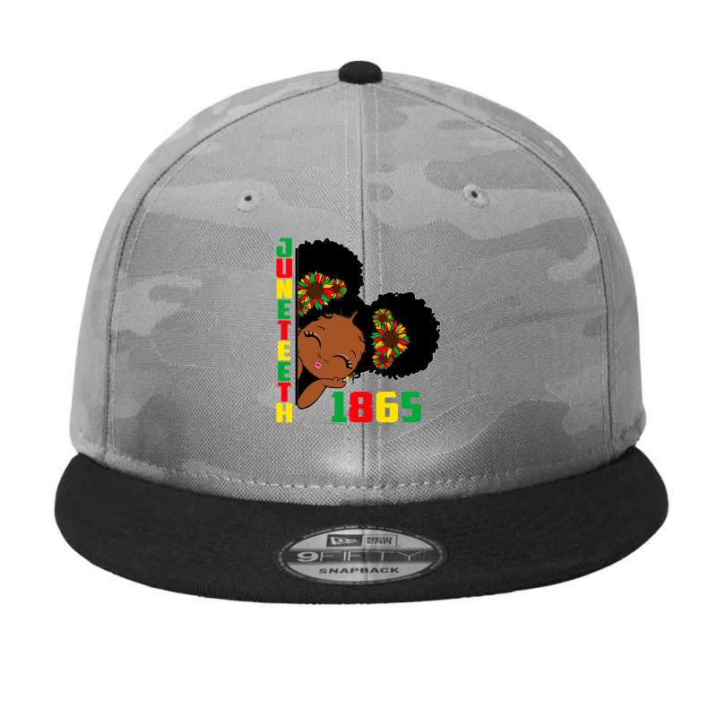 Juneteenth Celebrating 1865 Cute Black Girls Kids Camo Snapback by nhan0105 | Artistshot