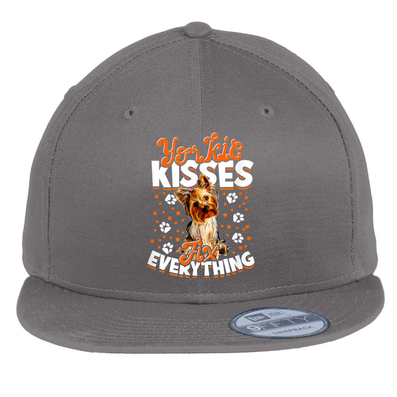 Yorkie Kisses Fix Everything   Yorkshire Terrier T Shirt Flat Bill Snapback Cap by haylesfshiltsxd1 | Artistshot