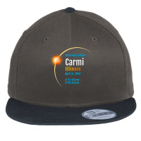 Carmi Illinois Il Total Solar Eclipse 2024  1  T Shirt Flat Bill Snapback Cap | Artistshot