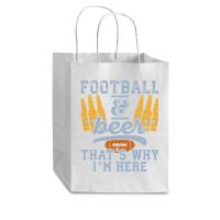 Football & Beer That's Why I'm Here For Coach And Dad Cub Paper Bag - 8 X 4 1/2 X 10 1/4 | Artistshot