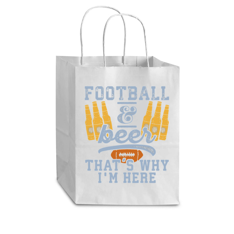 Football & Beer That's Why I'm Here For Coach And Dad Cub Paper Bag - 8 X 4 1/2 X 10 1/4 | Artistshot