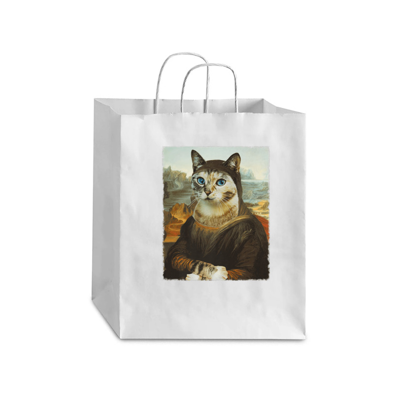 Mona Lisa Cat Debie Paper Bag - 10 X 5 X 13 | Artistshot