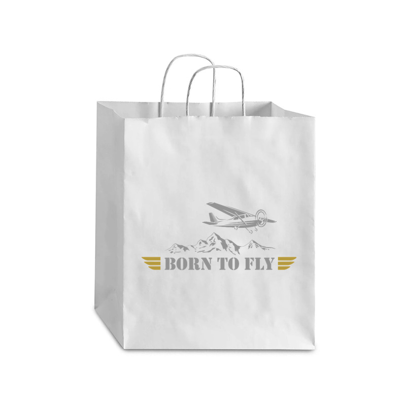 Born To Fly  Pilot Plane - Single Airplane Debie Paper Bag - 10 X 5 X 13 | Artistshot