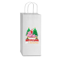 Hippopotamus December 2021 I Want Hippopotamus For Christmas 116 Hippo Double Wine Paper Bag - 6 1/2 X 3 1/2 X 12 3/8 | Artistshot