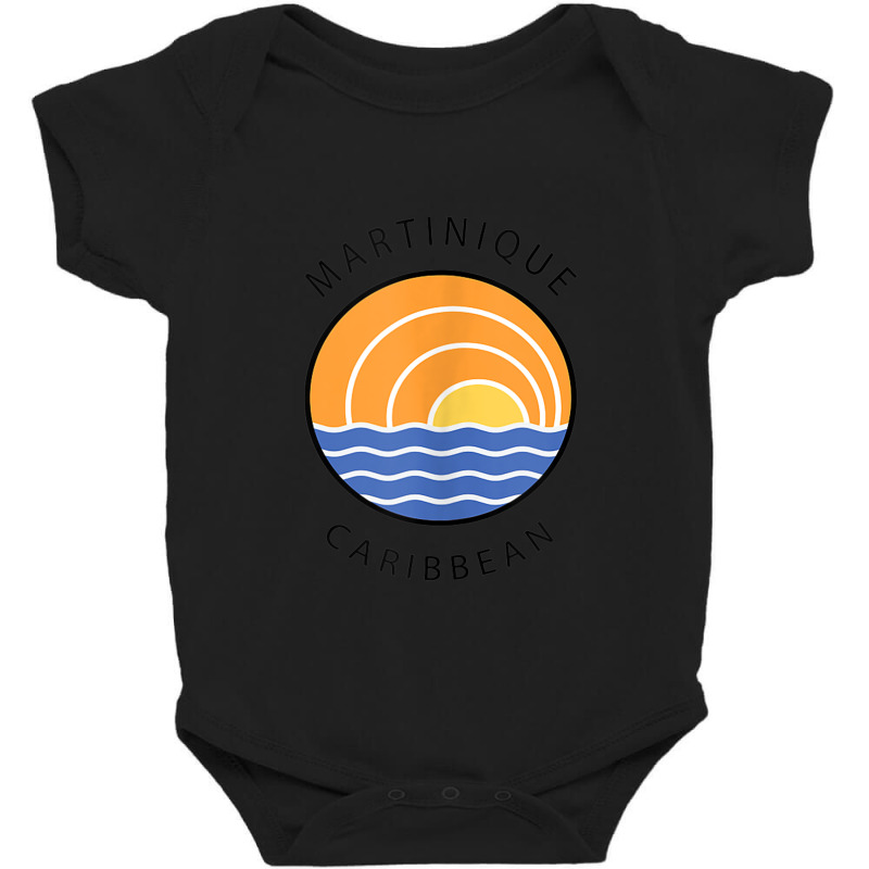 Retro Martinique Caribbean Scenic Beach Palm Tree Novelty Tank Top Baby Bodysuit by Tiktify | Artistshot