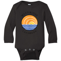 Retro Martinique Caribbean Scenic Beach Palm Tree Novelty Tank Top Long Sleeve Baby Bodysuit | Artistshot