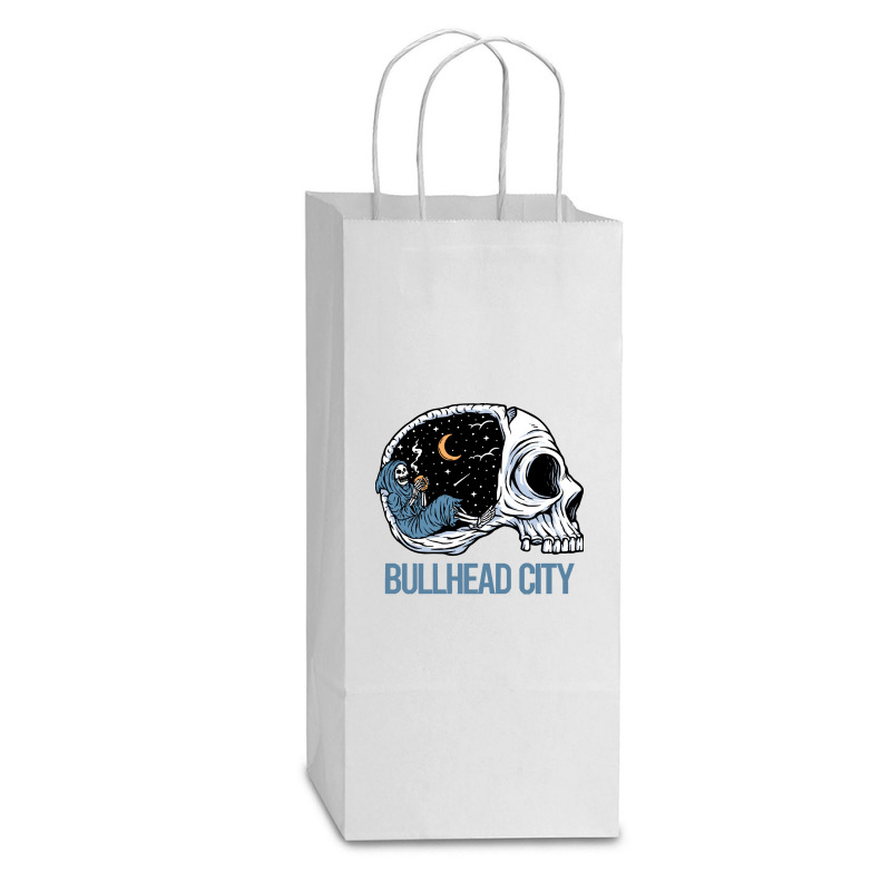 Bullhead City T  Shirt Chilling Skeleton Bullhead City T  Shirt Double Wine Paper Bag - 6 1/2 X 3 1/2 X 12 3/8 | Artistshot