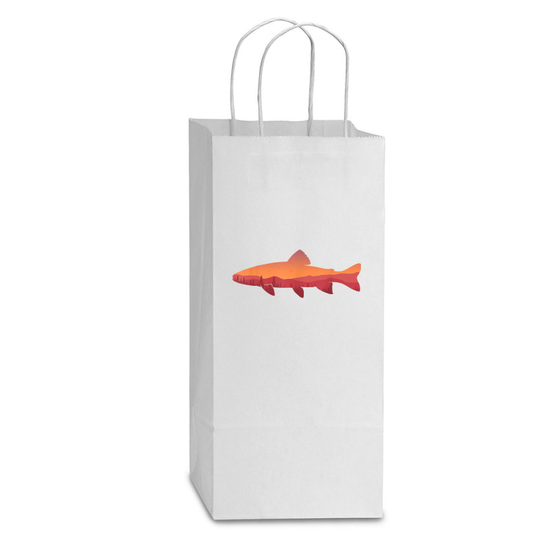 Fly Fishing Tshirt, Trout Fishing Tee, Fishing Lover T Shirt Double Wine Paper Bag - 6 1/2 X 3 1/2 X 12 3/8 | Artistshot