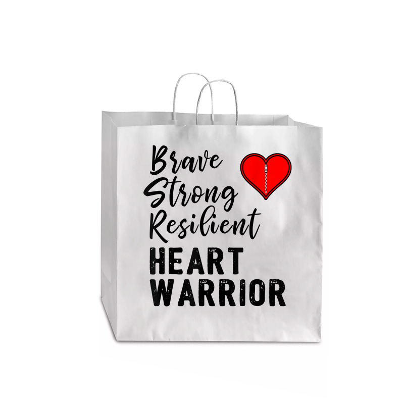 Heart Warrior Chd Awareness Brave Strong Resilient Shirt T Shirt Jumbo Paper Bag - 18 X 7 X 18 3/4 | Artistshot