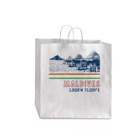 Maldives Bungalow Villas Retro T Shirt Jumbo Paper Bag - 18 X 7 X 18 3/4 | Artistshot