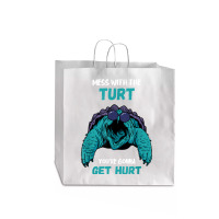 Snapping Turtle Mess With The Turt Snapping Turtle Lover T Shirt Jumbo Paper Bag - 18 X 7 X 18 3/4 | Artistshot