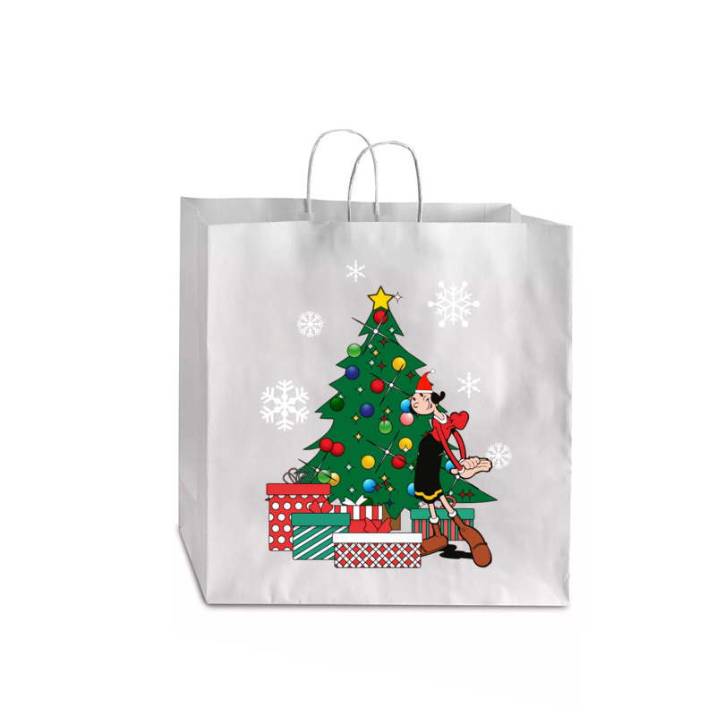 Olive Oyl Around The Christmas Tree Popeye Jumbo Paper Bag - 18 X 7 X 18 3/4 | Artistshot