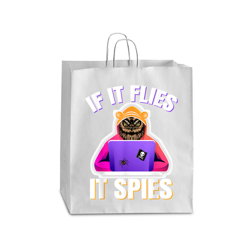 If It Flies It Spies. Conspiracy Theory Bird Surveillance Queen Paper Bag - 16 x 6 x 19 1/4 by LeonelSalas | Artistshot