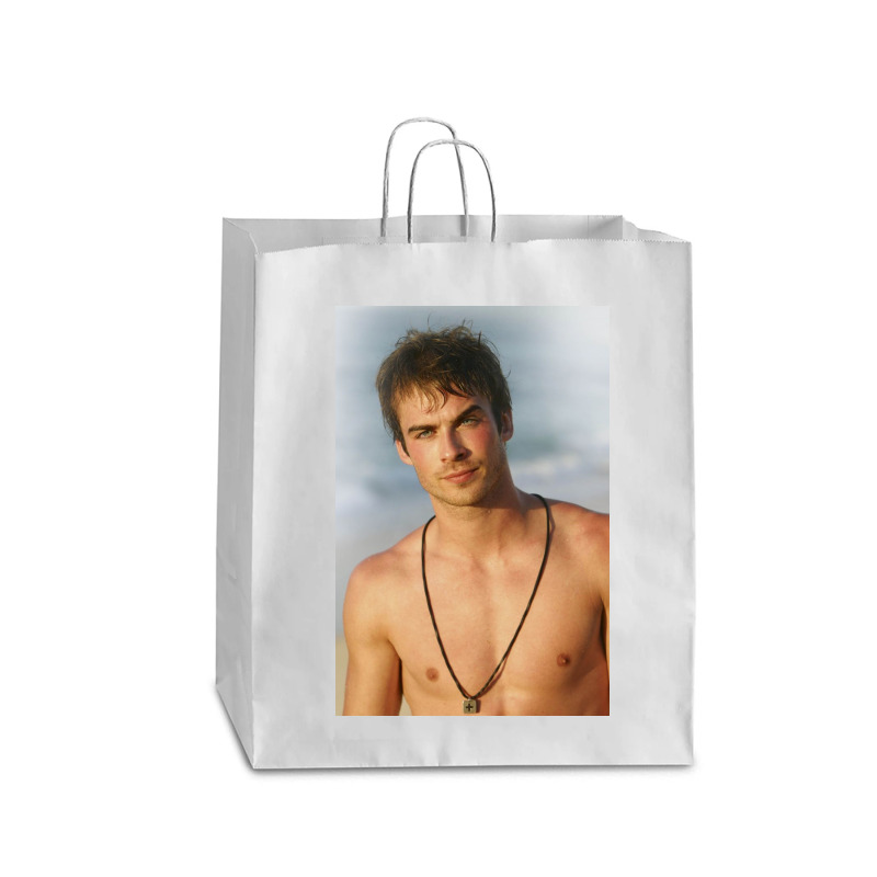 Ian Damon Shirtless Salvatore Queen Paper Bag - 16 X 6 X 19 1/4 | Artistshot