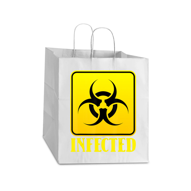 Infected Lazy Halloween Costume Cool Biohazard Symbol Zombie Take Out Paper Bag - 14 X 10 X 15 1/2 | Artistshot