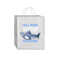 Will Trade Sister For Shark I Shark Fish I Kids Shark Traveler Paper Bag -13 X 6 X 15 3/4 | Artistshot