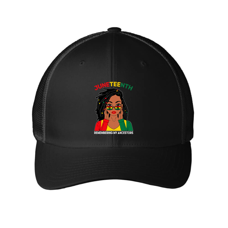 Loc'd Hair Black Woman Remebering My Ancestors Juneteenth Mesh cap by nhan0105 | Artistshot