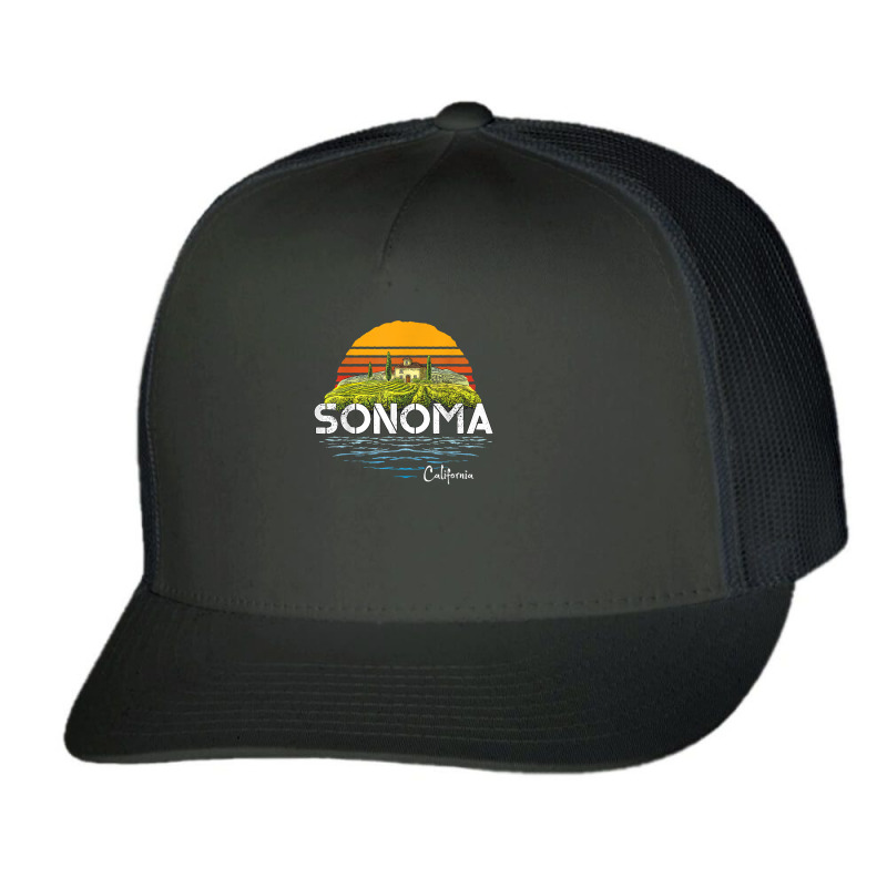 Vintage Sonoma Valley Winery California Souvenir T Shirt Trucker Cap by maionexzweddel1i | Artistshot