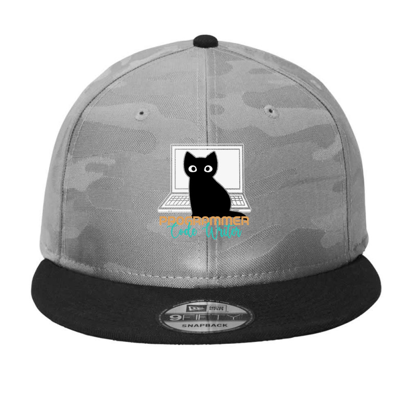 Funny Cat Programmer Code Writer Programming Codin Camo Snapback | Artistshot