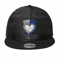 In March We Wear Blue Love Hope Faith Colon Cancer Awareness T Shirt Camo Snapback | Artistshot