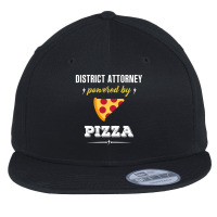 District Attorney Powered By Pizza Funny Gift Flat Bill Snapback Cap | Artistshot