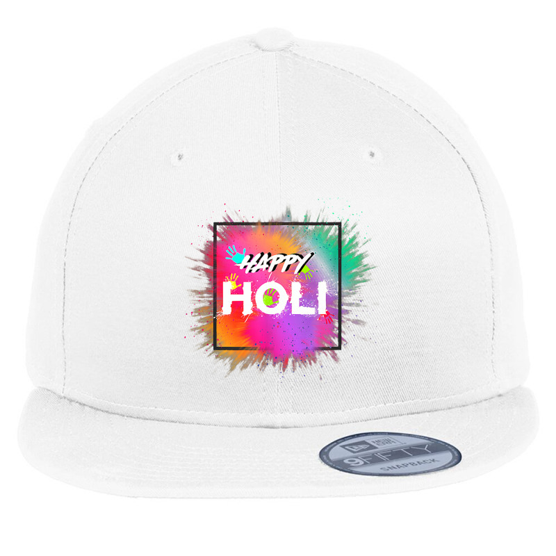 Happy Holi Color India Hindu Happy Holi Flat Bill Snapback Cap | Artistshot