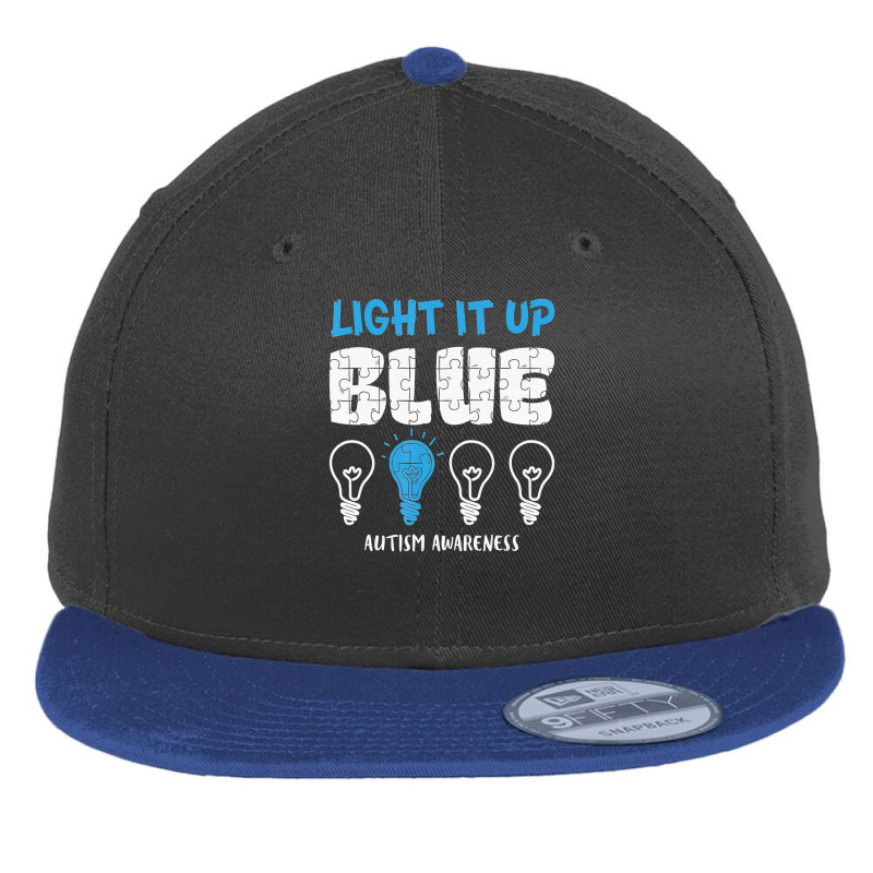 Autism Awareness Light It Up Blue Flat Bill Snapback Cap by JaralJiron | Artistshot