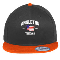 Angleton Texas Tx Usa Stars & Stripes Vintage Style Flat Bill Snapback Cap | Artistshot