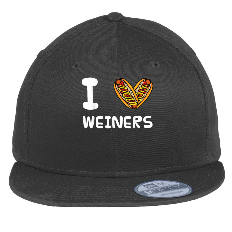 I Love Weiners Hotdogs Frankfurter Wiener Frank Sausage Bun T Shirt Flat Bill Snapback Cap by alaizws | Artistshot