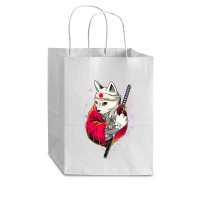 Pagan Occult Japan Flag Kawaii Anime Cat Samurai Pastel Goth T Shirt Cub Paper Bag - 8 X 4 1/2 X 10 1/4 | Artistshot