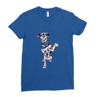 Happy Large Breed Dog Sitting Ladies Fitted T-shirt | Artistshot