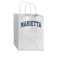 Marietta Georgia Ga Vintage Sports Design Navy Design T Shirt Cub Paper Bag - 8 X 4 1/2 X 10 1/4 | Artistshot