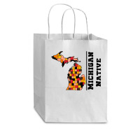 Love Raised Born State Michigan Native T Shirt Cub Paper Bag - 8 X 4 1/2 X 10 1/4 | Artistshot