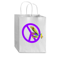 Funny Cute Photo Real Green Tree Frog Peace Sign Sweatshirt Cub Paper Bag - 8 X 4 1/2 X 10 1/4 | Artistshot