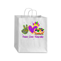 Mardi Gras Peace Love King Cake T Shirt Debie Paper Bag - 10 X 5 X 13 | Artistshot