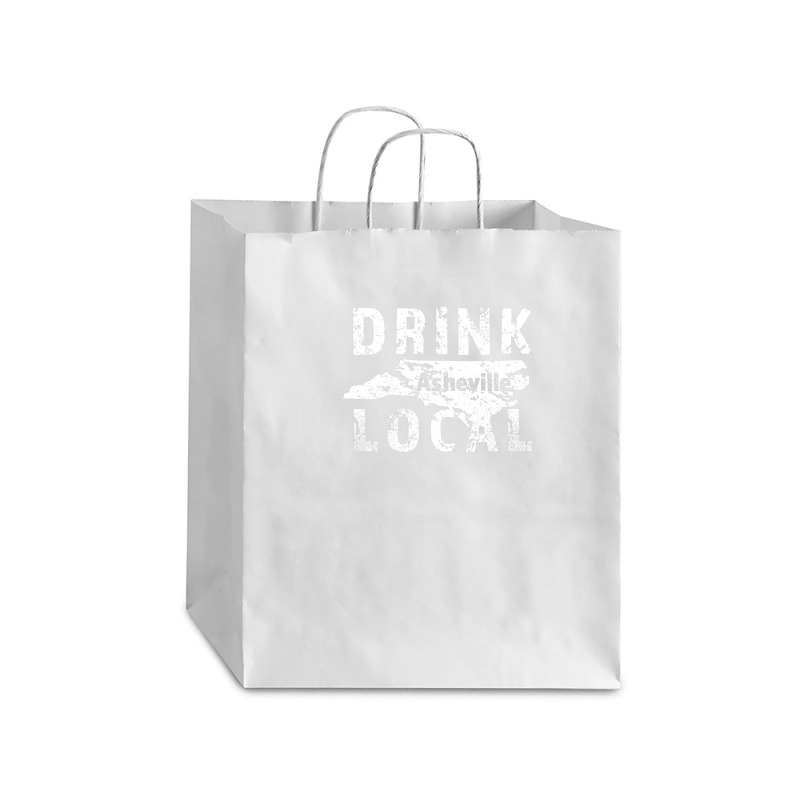 Distressed Drink Local Asheville Nc Debie Paper Bag - 10 X 5 X 13 | Artistshot