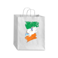 Distressed Irish Flag St Patricks Unicorn Tee Debie Paper Bag - 10 X 5 X 13 | Artistshot