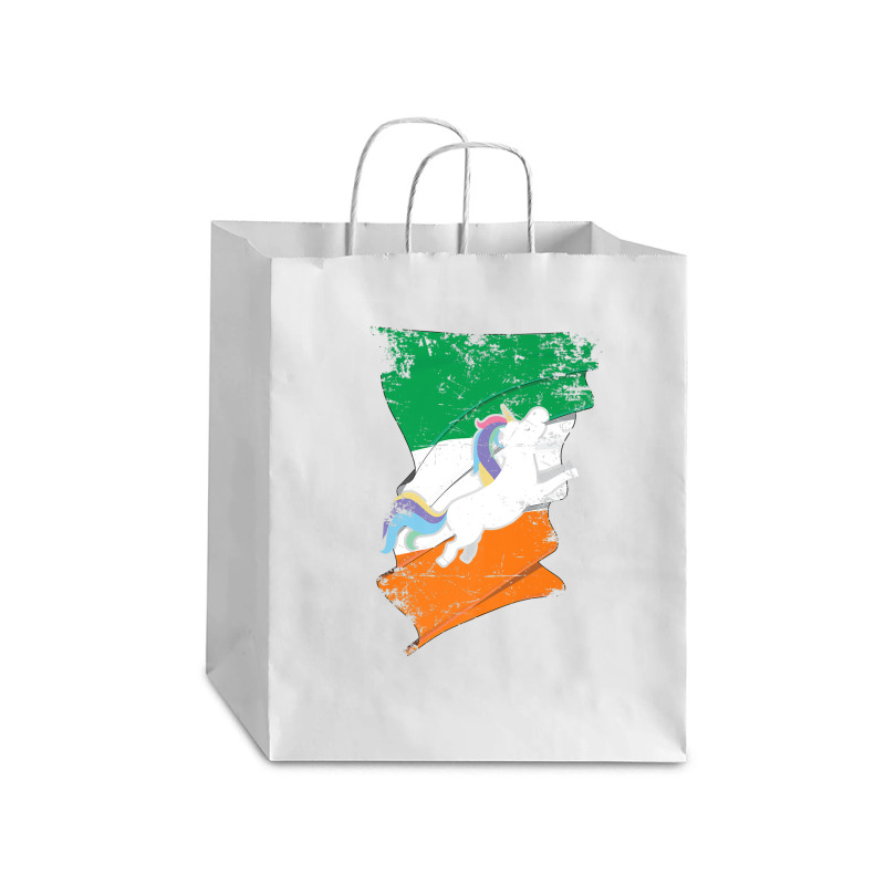 Distressed Irish Flag St Patricks Unicorn Tee Debie Paper Bag - 10 X 5 X 13 | Artistshot