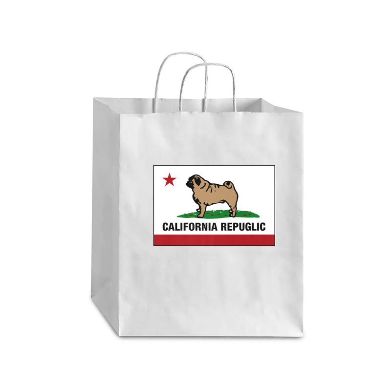 Funny Pug California Repuglic California Cali Debie Paper Bag - 10 X 5 X 13 | Artistshot