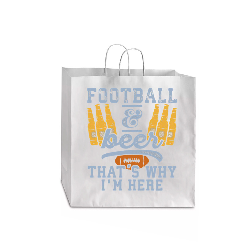 Football & Beer That's Why I'm Here For Coach And Dad Jumbo Paper Bag - 18 X 7 X 18 3/4 | Artistshot