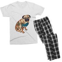 Dog - Pug Breed Sitting On Wh Men's T-shirt Pajama Set | Artistshot