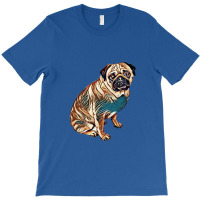 Dog - Pug Breed Sitting On Wh T-shirt | Artistshot