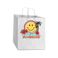 Live In The Sunshine Womens Summer Sunshine Happy Sun Smile T Shirt Take Out Paper Bag - 14 X 10 X 15 1/2 | Artistshot